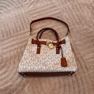 Michael Kors Tan and Cream Satchel